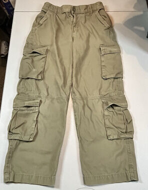 Aeropostale Utility Cargo Pants Olive Green Small Cotton Gorpcore Straight Leg
